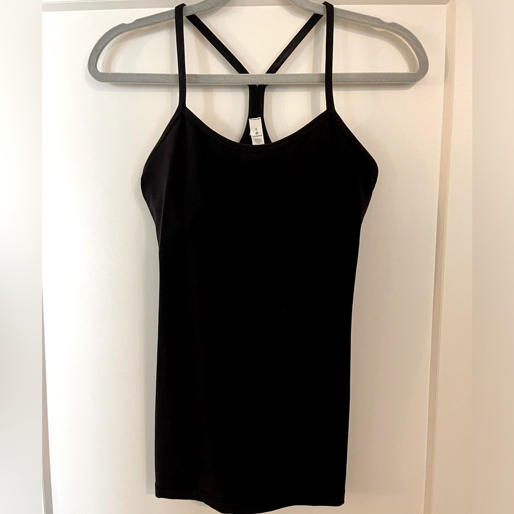 Black lululemon racerback tank top in size 4